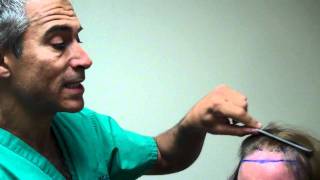 Drawing Out a Hairline for Male Transplant Patient
