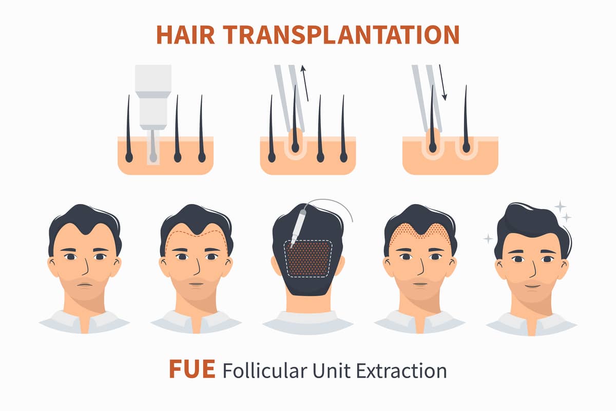 FUE is a hair transplantation technique that involves manually extracting hair follicles from the scalp.